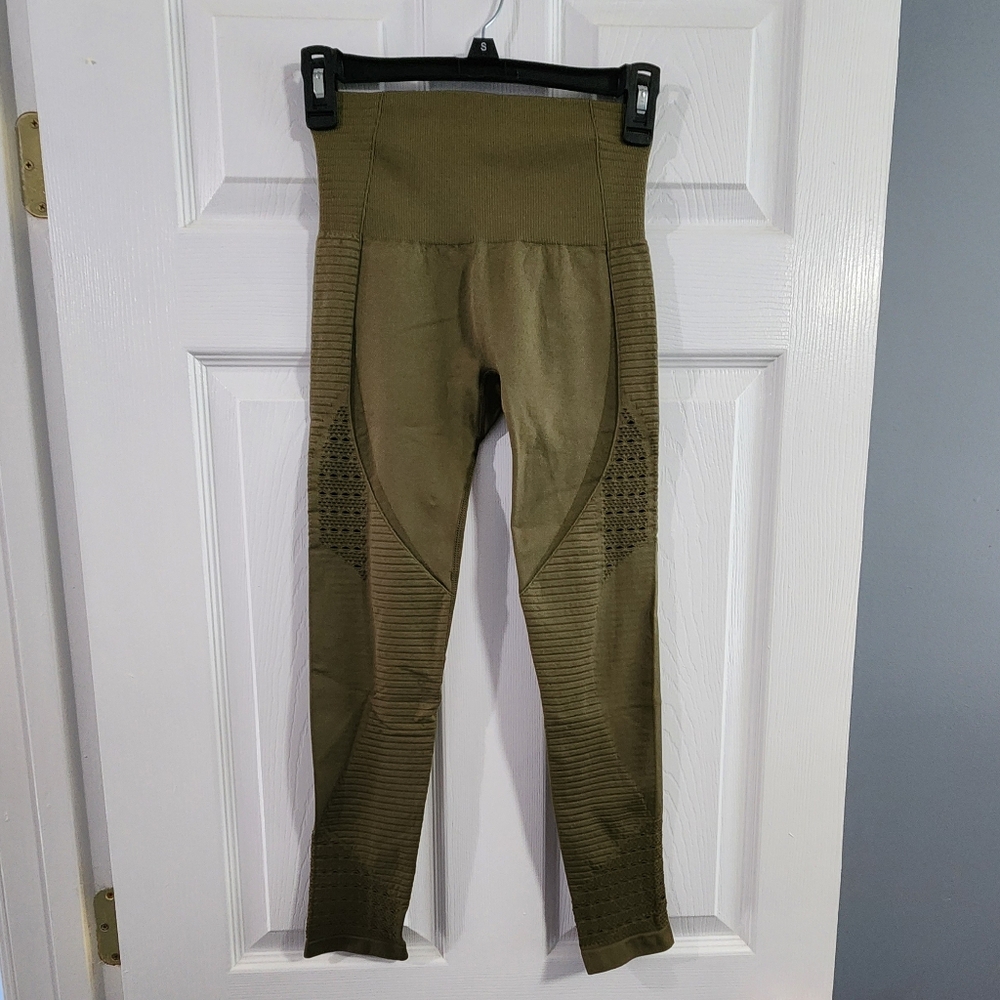 High-Waist Seamless Olive Green Leggings
